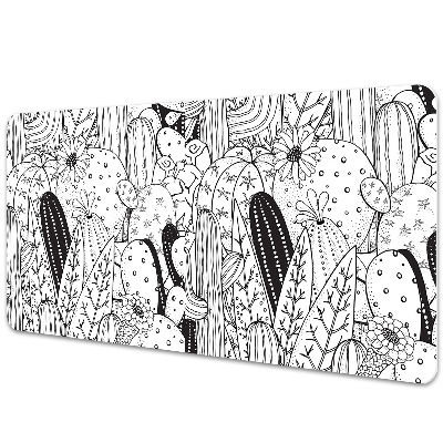 Mata ochronna na biurko Kaktusy w stylu komiksowym