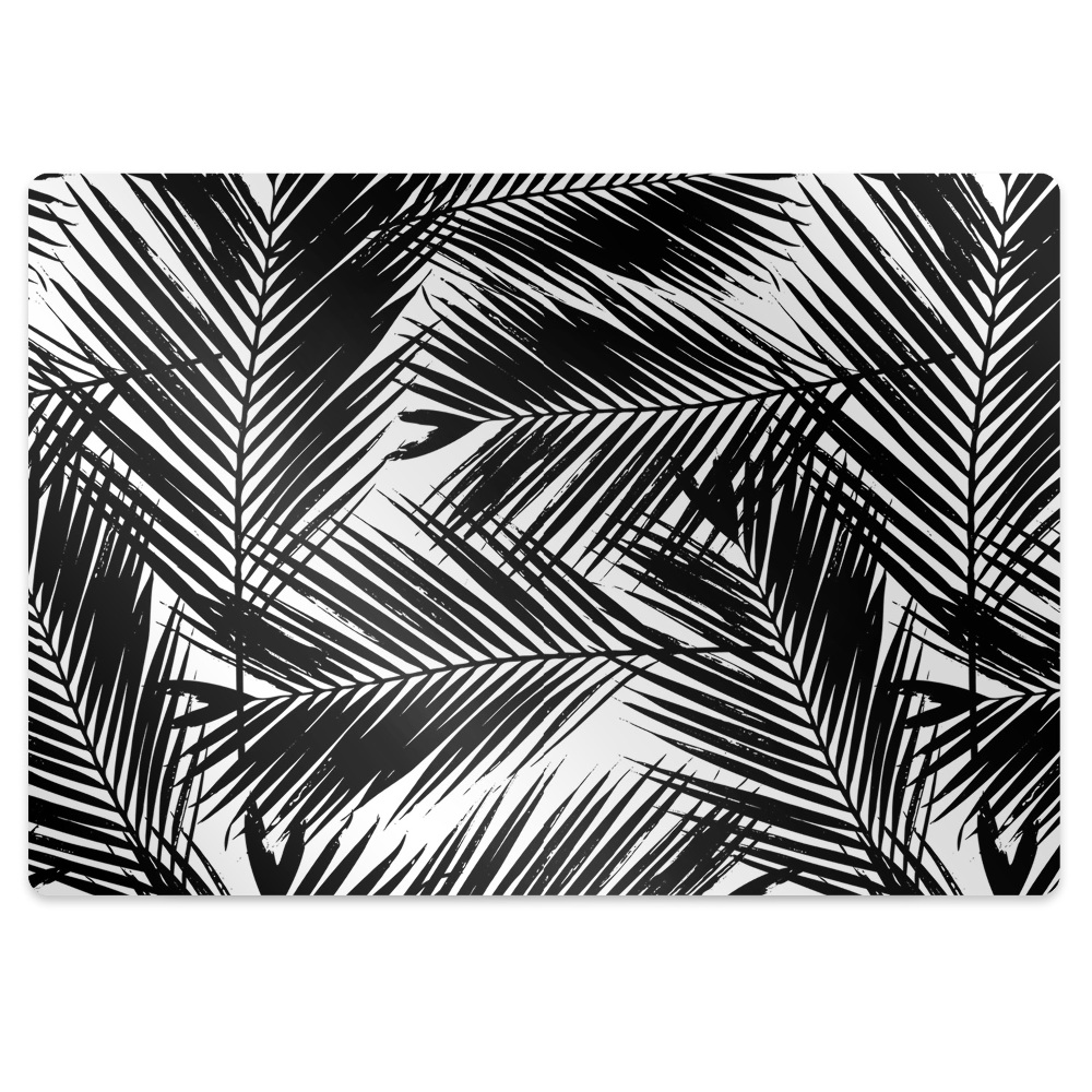 Mata pod krzesło Czarne listki palmy
