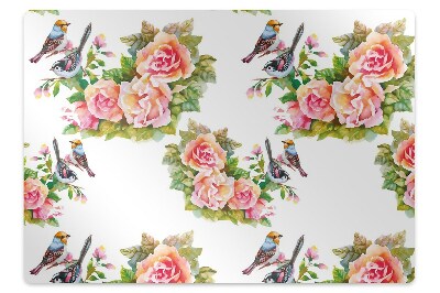 Ochraniacz podłogi pod krzesło ptasi motyw w lesie