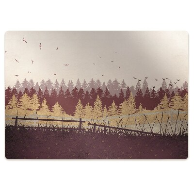 Mata pod fotel biurowy Las jesienią