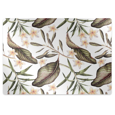 Mata pod krzesło gamingowe Listki i kwiatki