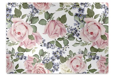 Mata pod krzesło biurowe Kwiaty róż akwarela