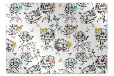 Dywanik pod krzesło obrotowe Kolorowe motyle