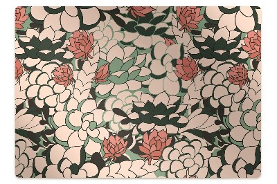 Mata pod fotel biurowy Kwiaty w stylu retro