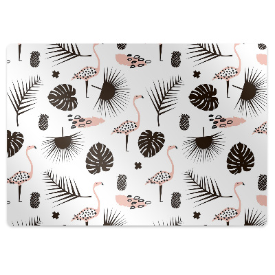 Mata pod krzesło Listki i piękny ptaki