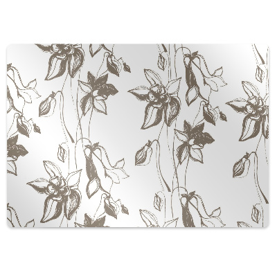 Mata pod biurko Rysowane kwiatki