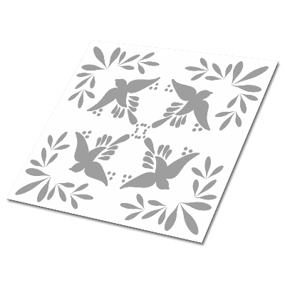 Samoprzylepne płytki podłogowe Szare ptaki