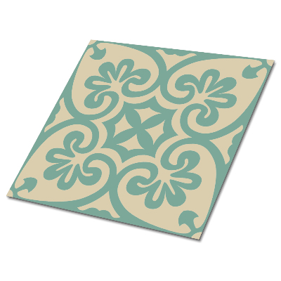 Samoprzylepne płytki na podłogę Arabski zielony wzór