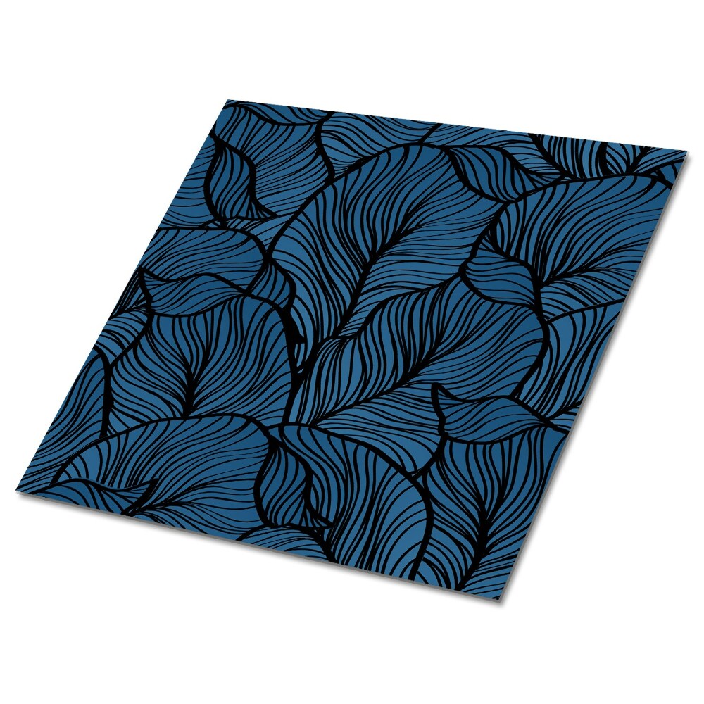Samoprzylepne płytki na podłogę Niebieskie liście vintage