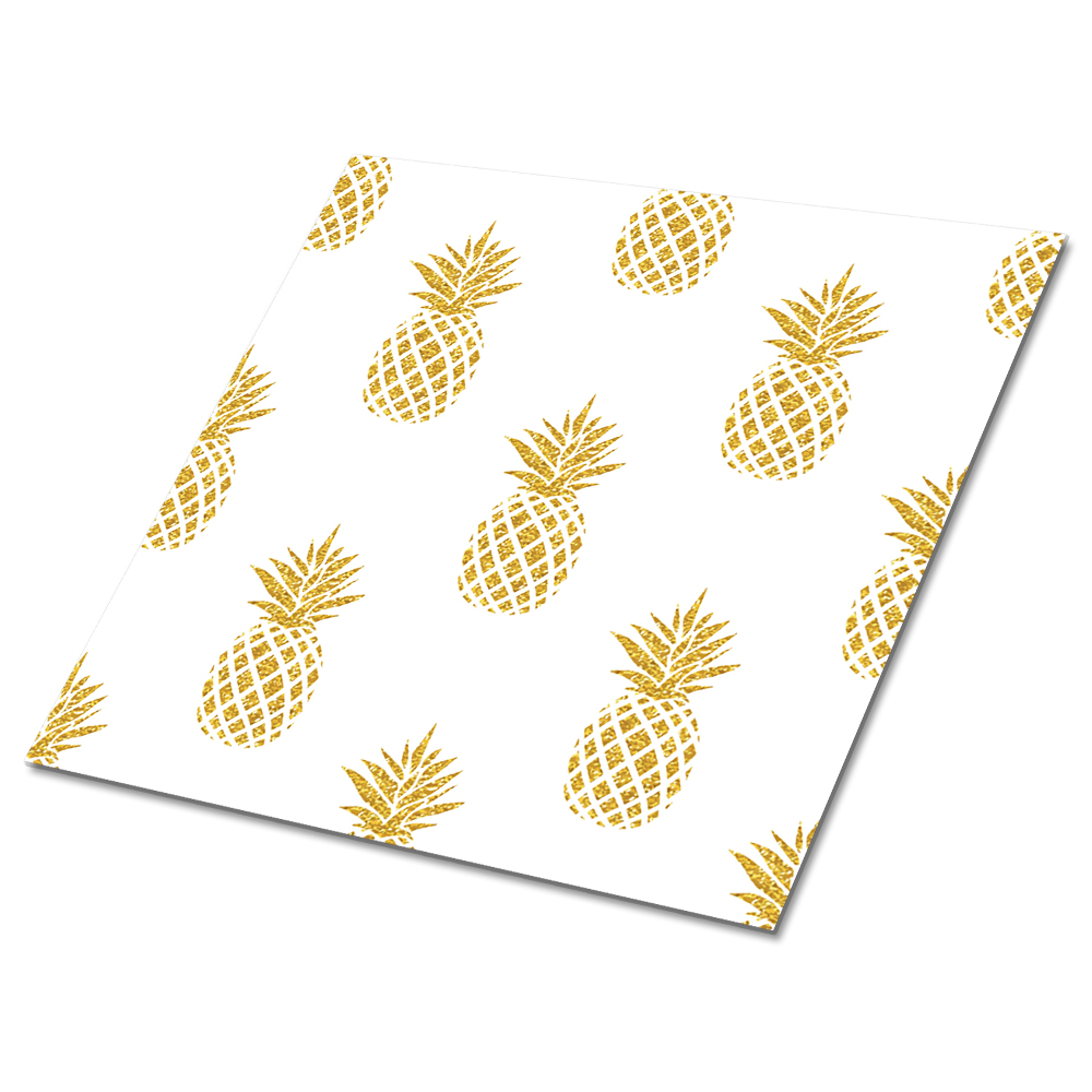 Samoprzylepne płytki podłogowe Złote ananasy