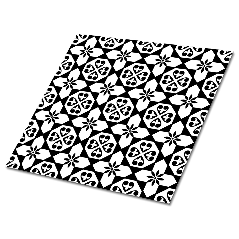 Samoprzylepne płytki na podłogę Czarno-biała mozaika