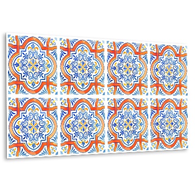 Okładzina winylowa na ścianę z grafiką w stylu Azulejos