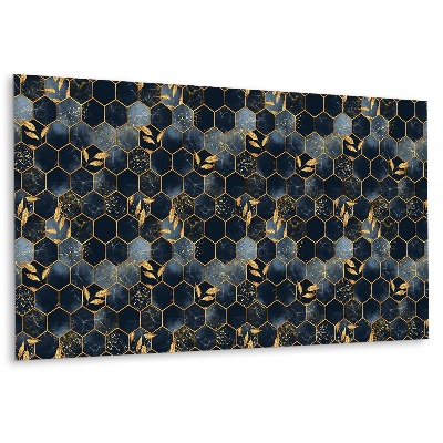 Panel ścienny dekoracyjny ze wzorem liści i heksagonów