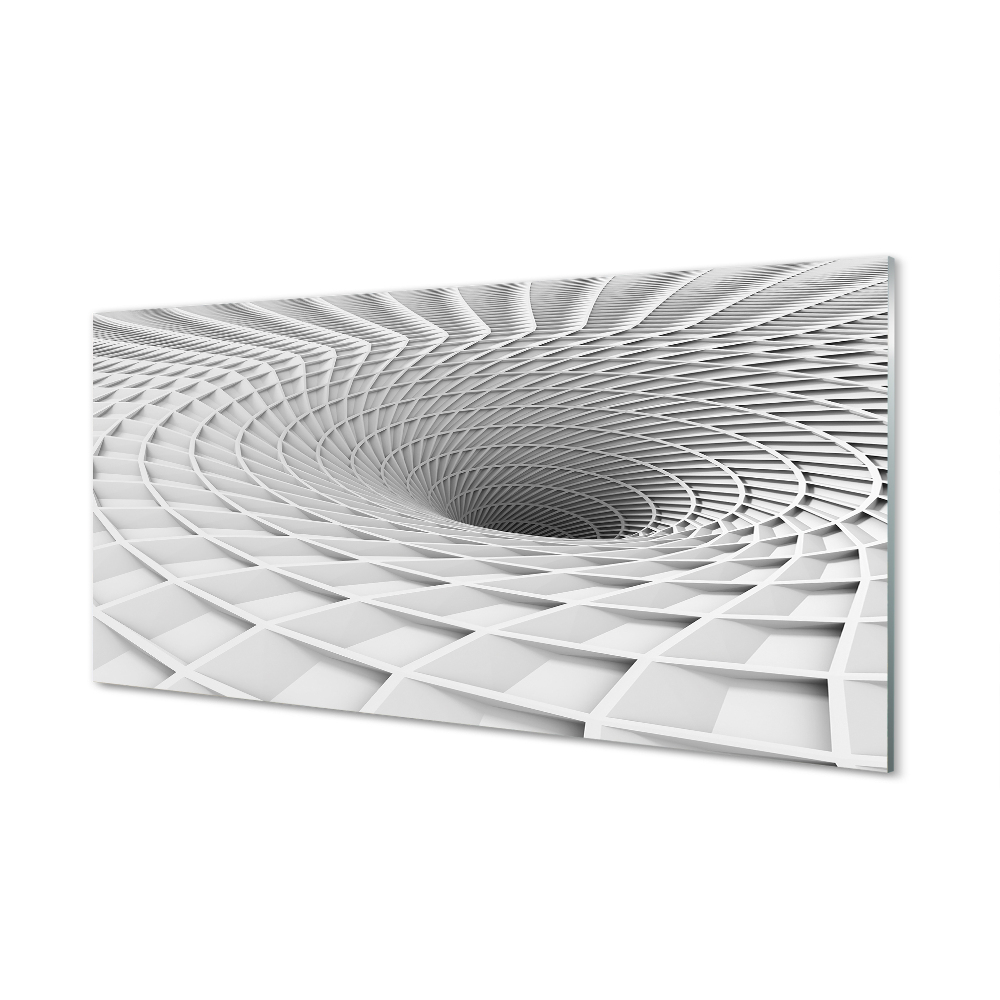 Obraz na szkle Geometryczny biały lej 3d