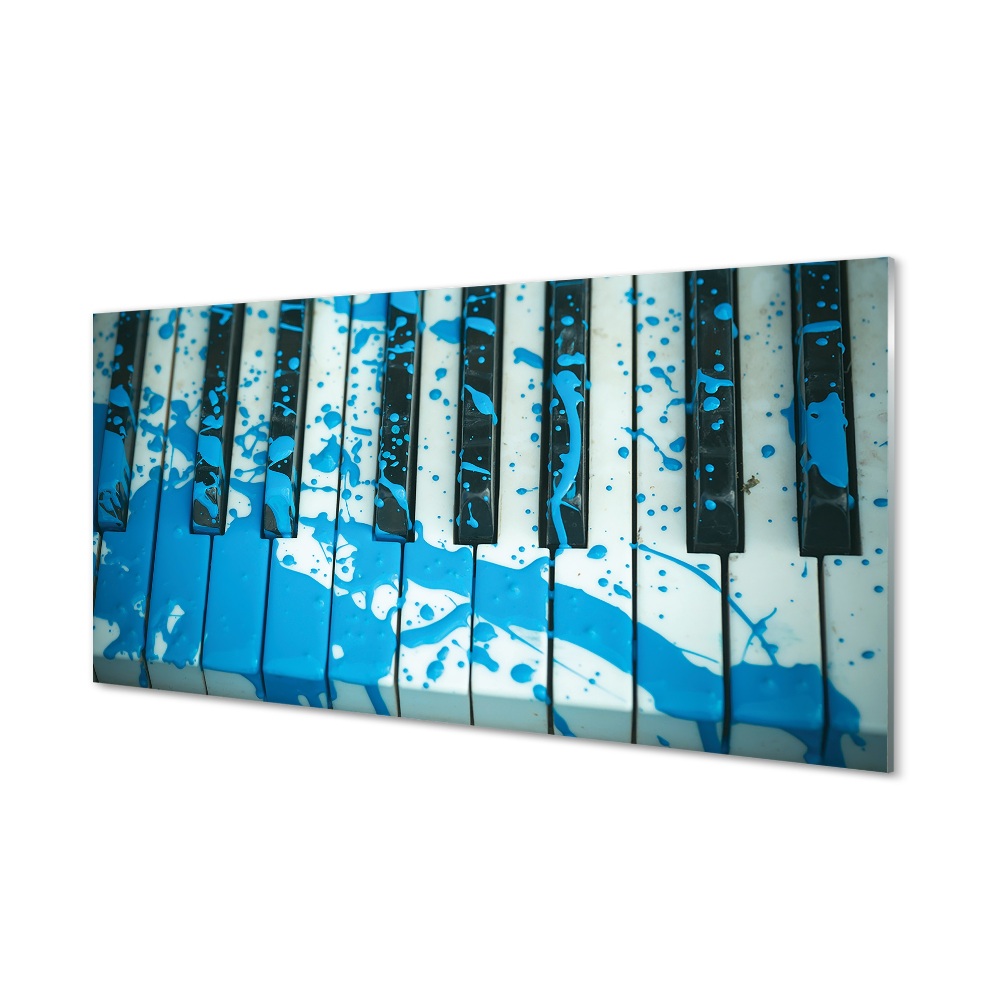Obraz na szkle Pianino niebieska farba