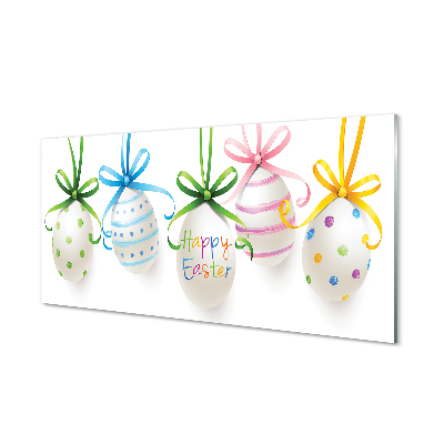 Obraz na szkle Jajka Happy Easter Wielkanoc