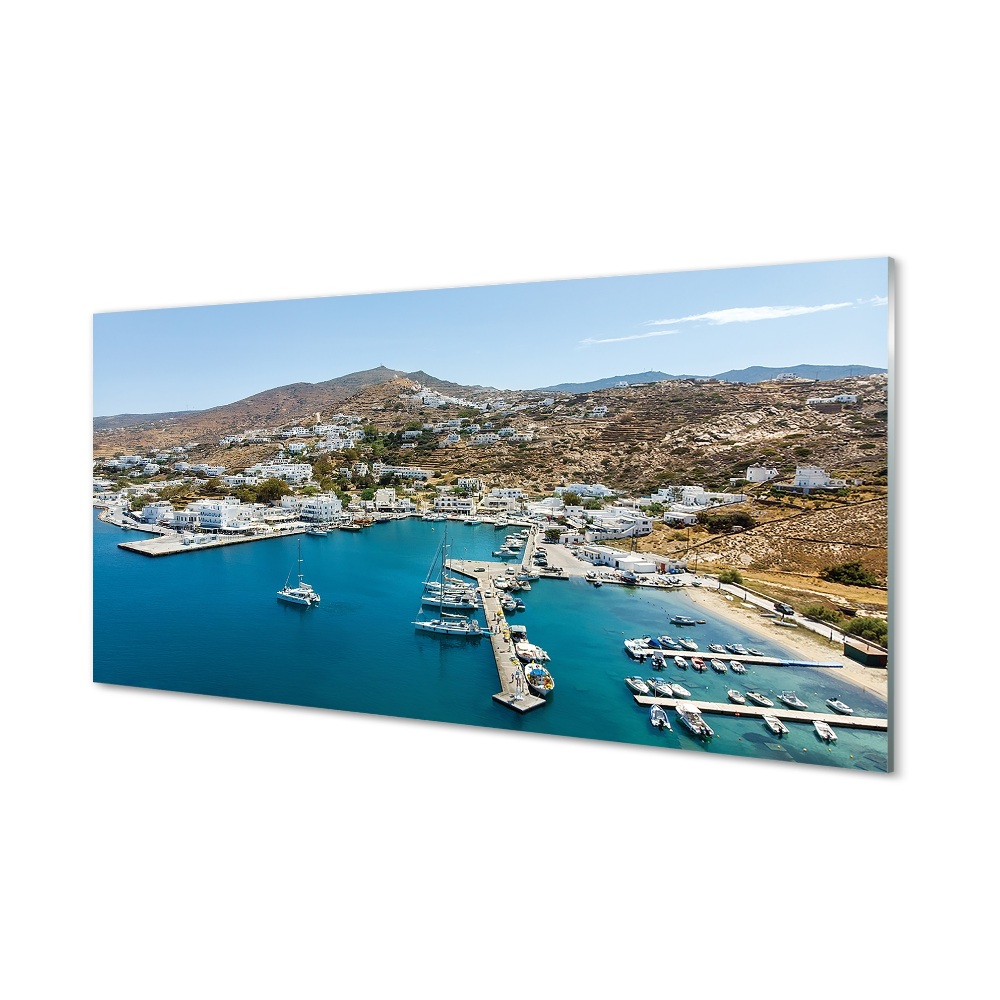 Obraz na szkle Grecja Wybrzeże morze miasto