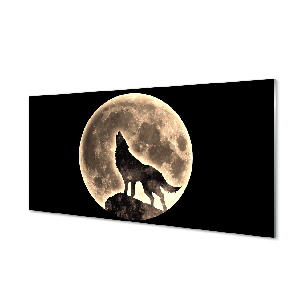 Obraz na szkle Wilk pełnia księżyca