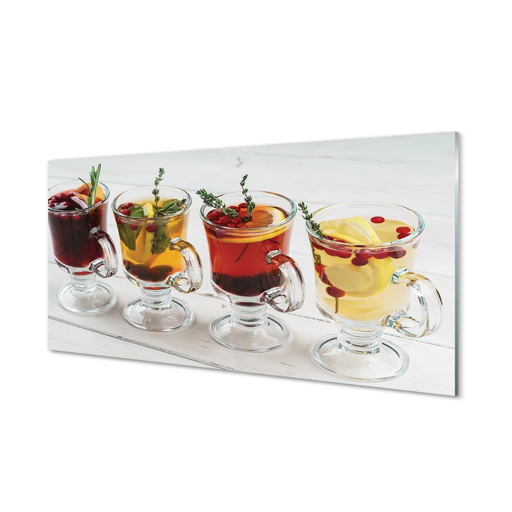 Obraz na szkle Herbaty ziołowe z owocami