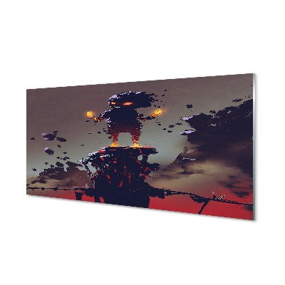 Obraz na szkle Postać dym ogień kamienie