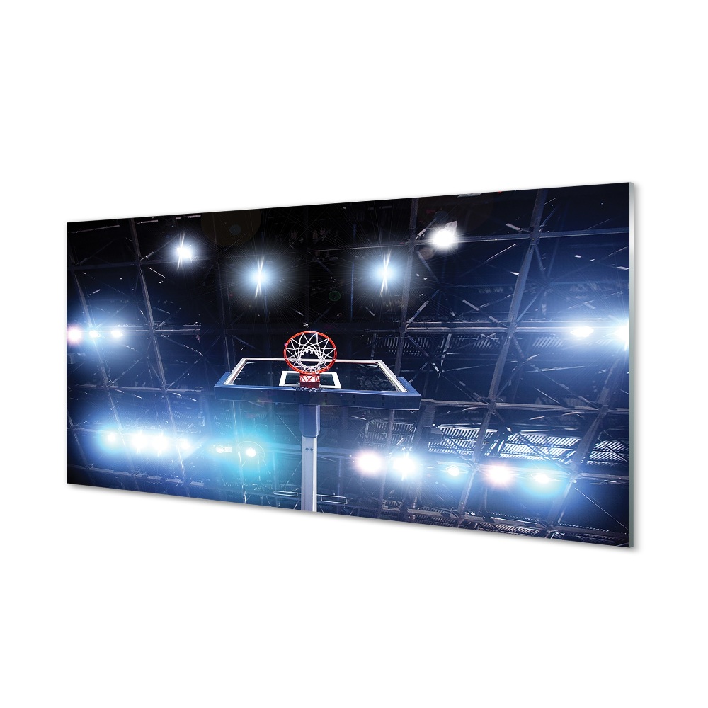 Obraz na szkle Kosz do koszykówki światła