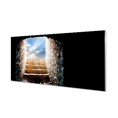 Obraz na szkle Schody słońce widok na niebo