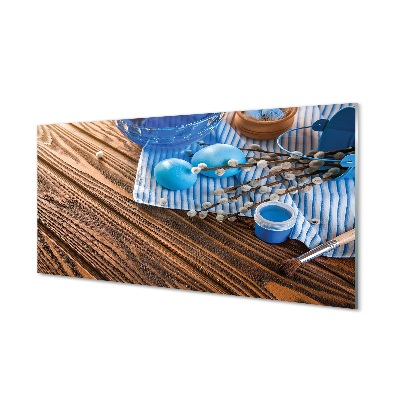 Obraz na szkle Jajka niebieska farbka bazie