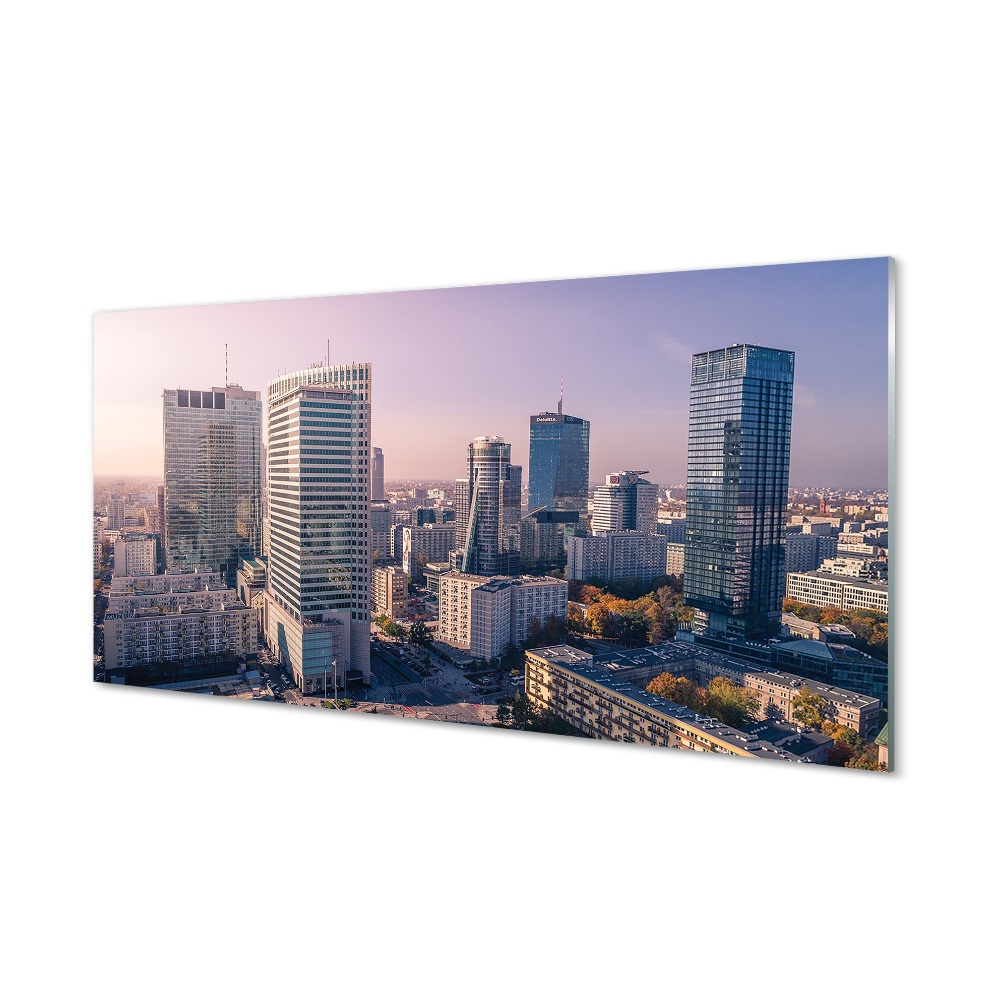 Obraz na szkle Warszawa Wieżowce panorama miasta