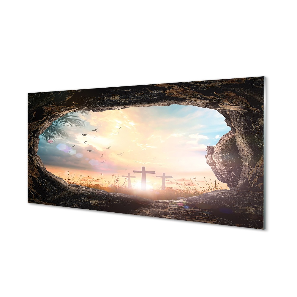 Obraz na szkle Widok na krzyże Jaskinia