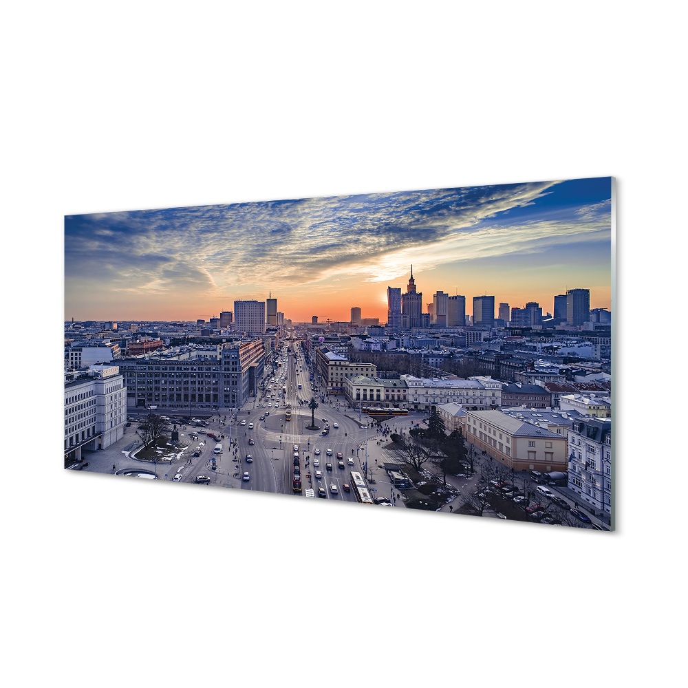Obraz na szkle Warszawa Panorama miasta