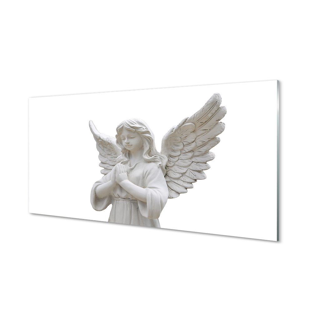 Obraz na szkle Biały anioł na białym tle