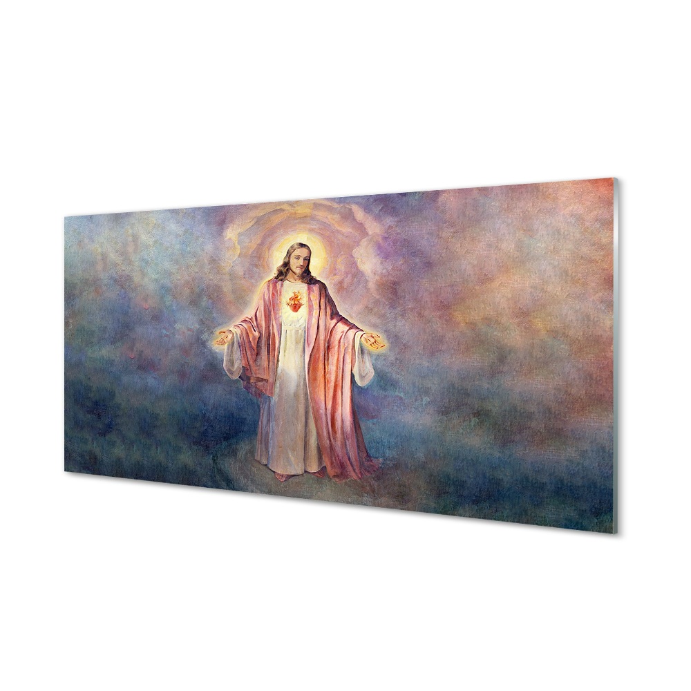 Obraz na szkle Jezus pastelowe tło
