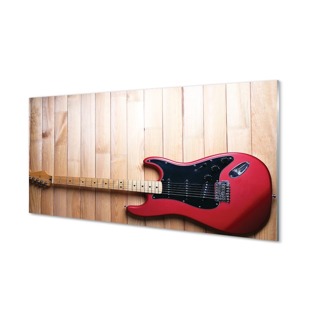 Obraz na szkle Czerwona gitara elektryczna