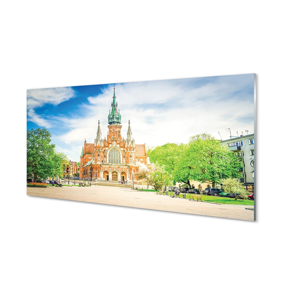 Obraz na szkle Kraków Katedra Drzewa