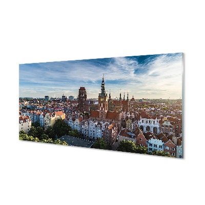 Obraz na szkle Gdańsk Kościół Panorama miasta