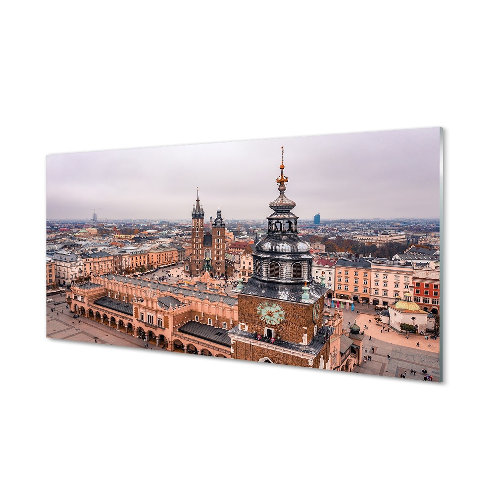 Obraz na szkle Kraków Panorama Kościół budynki