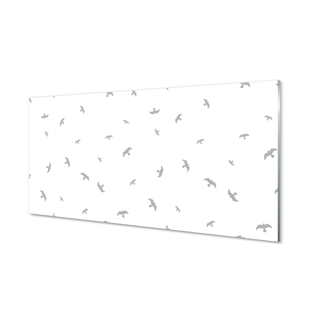 Obraz na szkle Szare latające ptaki wzór