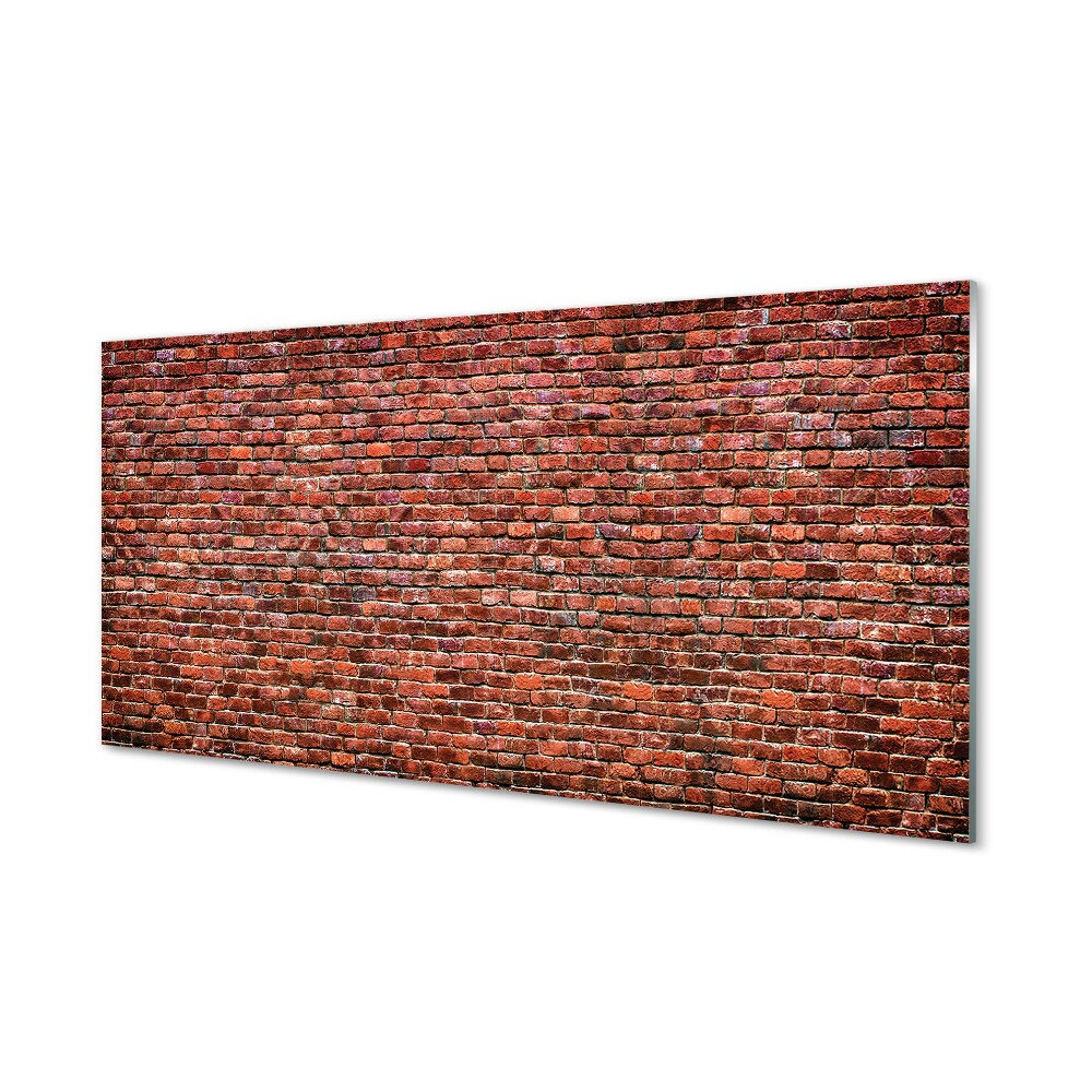 Obraz na szkle Ściana z drobnych czerwonych cegieł