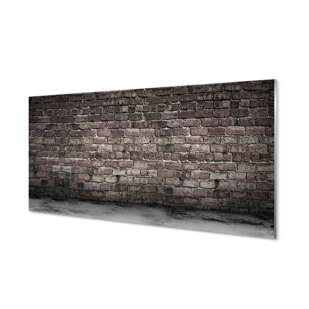 Obraz na szkle Szara brudna ściana z cegieł