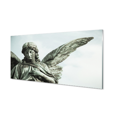 Obraz na szkle Rzeźba anioła szare tło