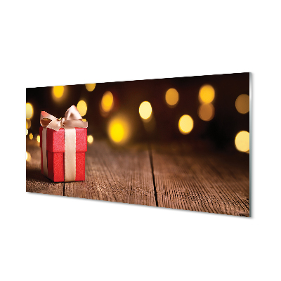 Obraz na szkle Prezent deski światełka