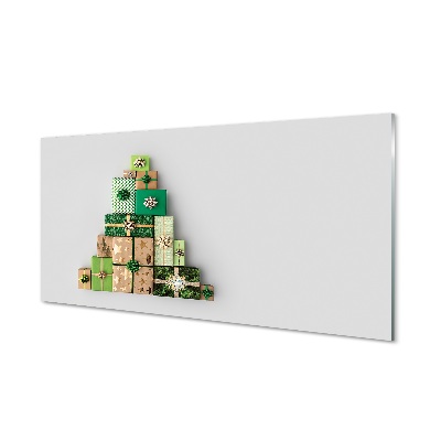 Obraz na szkle Choinka z zielonych prezentów