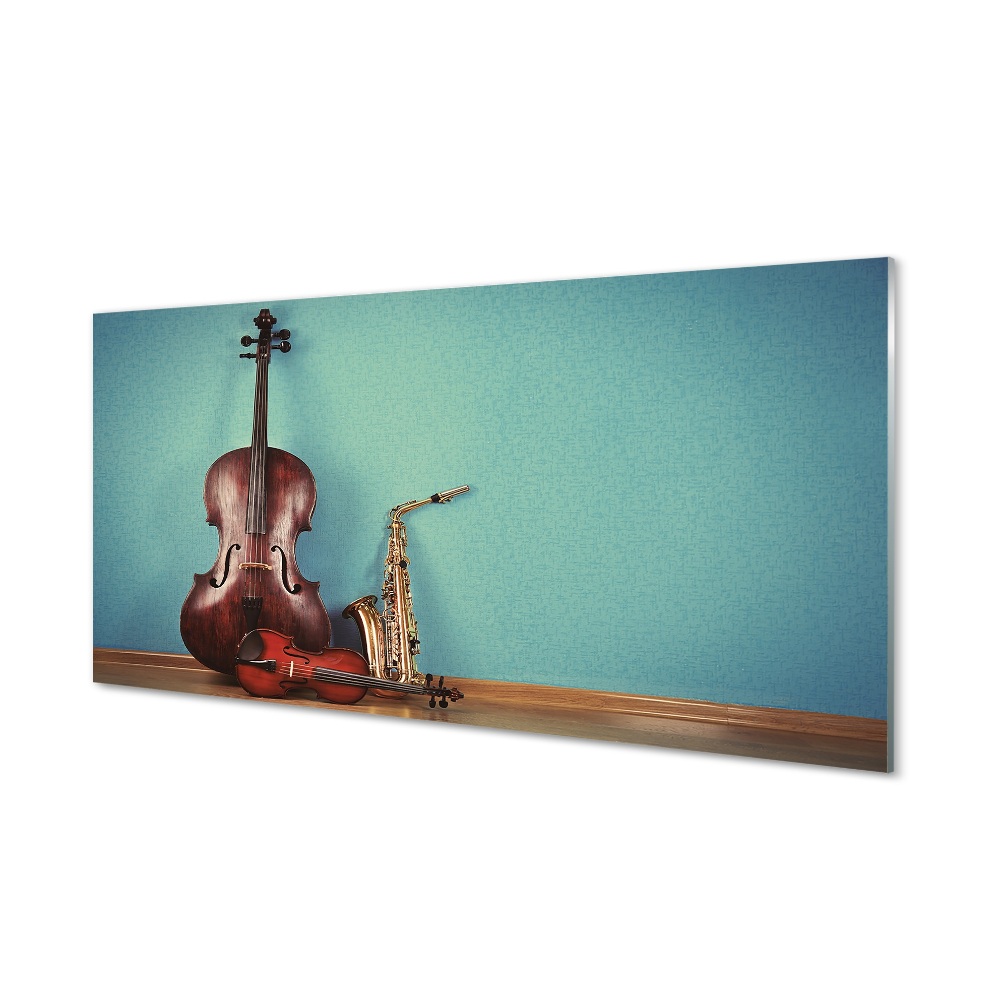 Obraz na szkle Skrzypce trąbka wiolonczela
