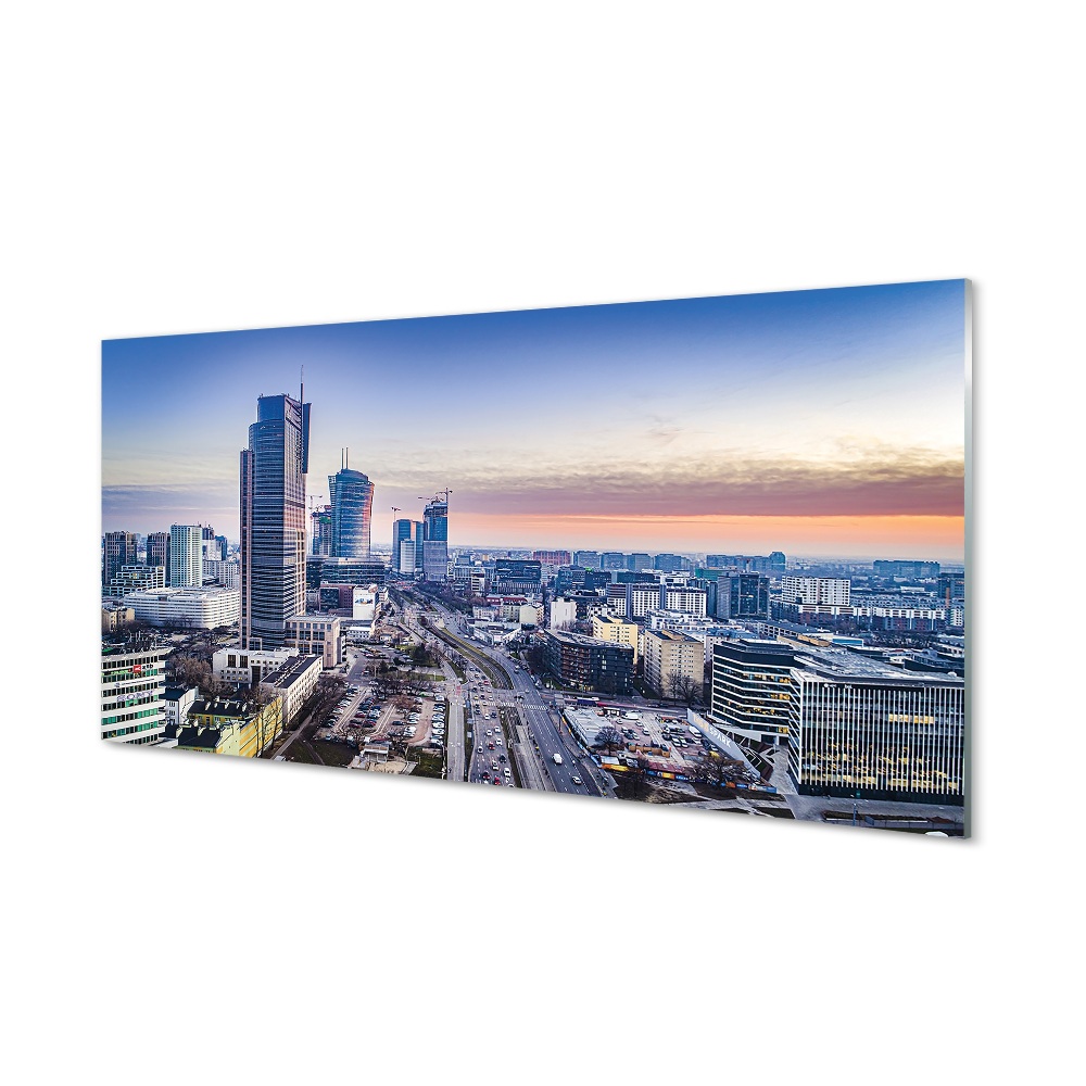 Obraz na szkle Warszawa Panorama Budynki wschód miasta