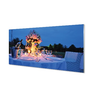 Obraz na szkle Ślubny stół wieczór