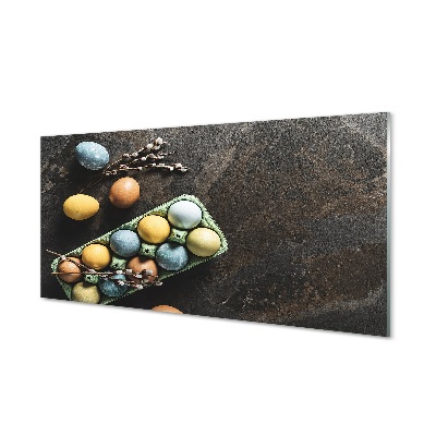 Obraz na szkle Kolorowe jajka w wytłoczce