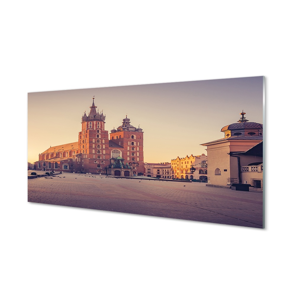 Obraz na szkle Kraków Rynek Kościół