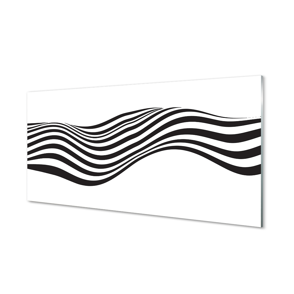 Obraz na szkle Czarno-biała fala zebra paski