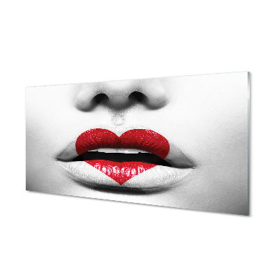 Obraz na szkle Usta serce kobieta twarz