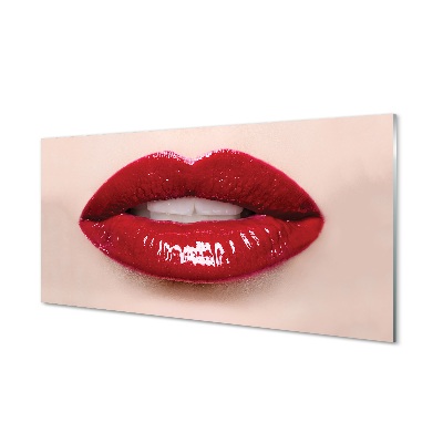 Obraz na szkle Czerwone usta białe zęby
